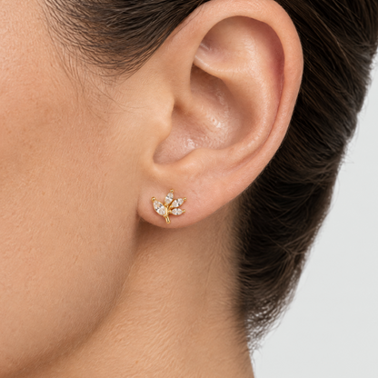 Hazel Gold Leaf Stud Earrings