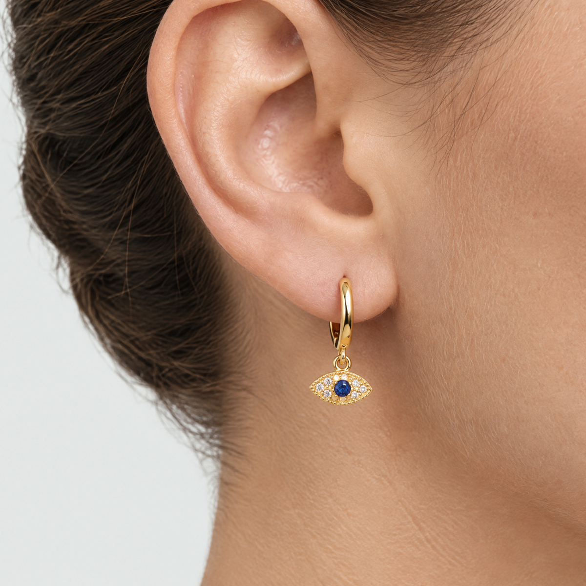 Liora Evil Eye Huggie Earrings