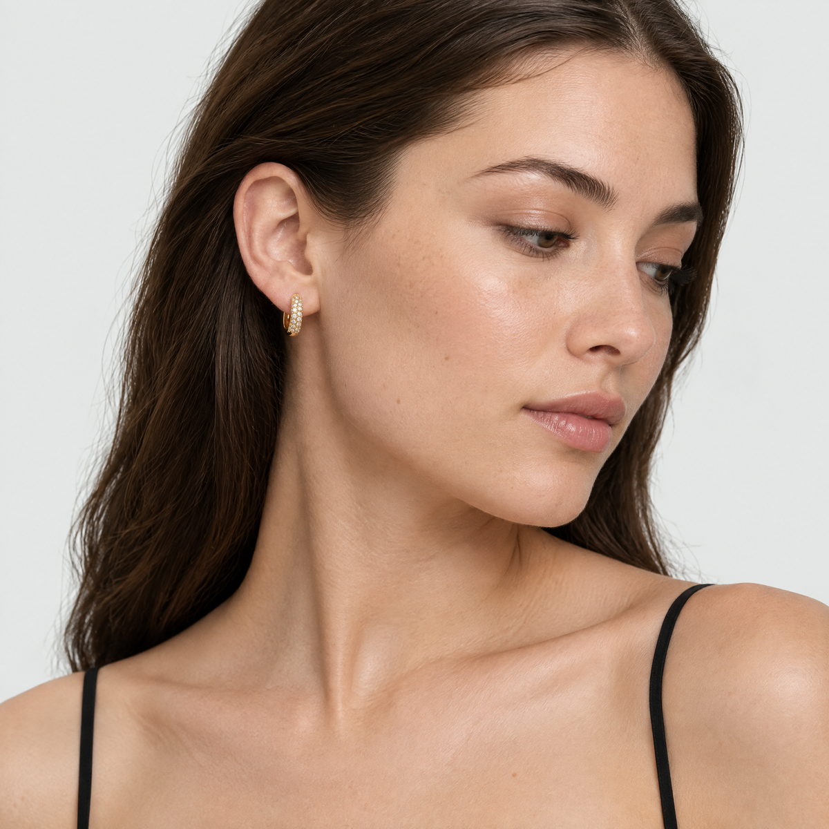 Leona Gold Crystal Hoop Earrings