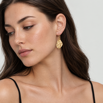 Juliette Textured Gold Drop Earrings