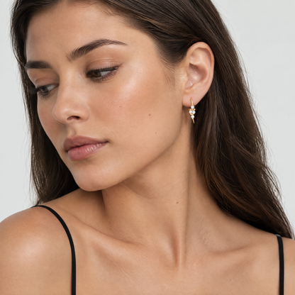 Coralie Crystal Cluster Earrings - Gold