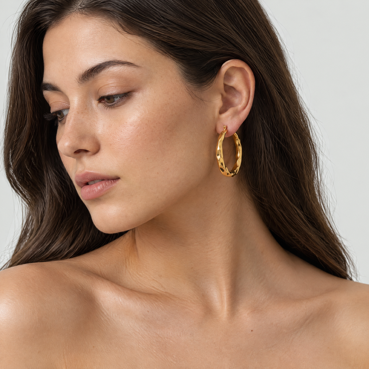 Aurelie Polished Gold Hoop Earrings