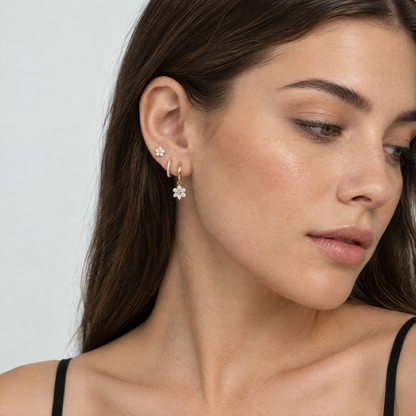 Daphne Floral Crystal Earrings Set