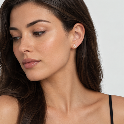 Hazel Gold Leaf Stud Earrings