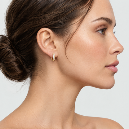 Leona Gold Crystal Hoop Earrings