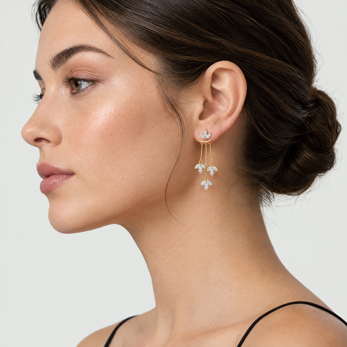 Maelle Gold Crystal Drop Earrings