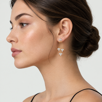 Maelle Gold Crystal Drop Earrings
