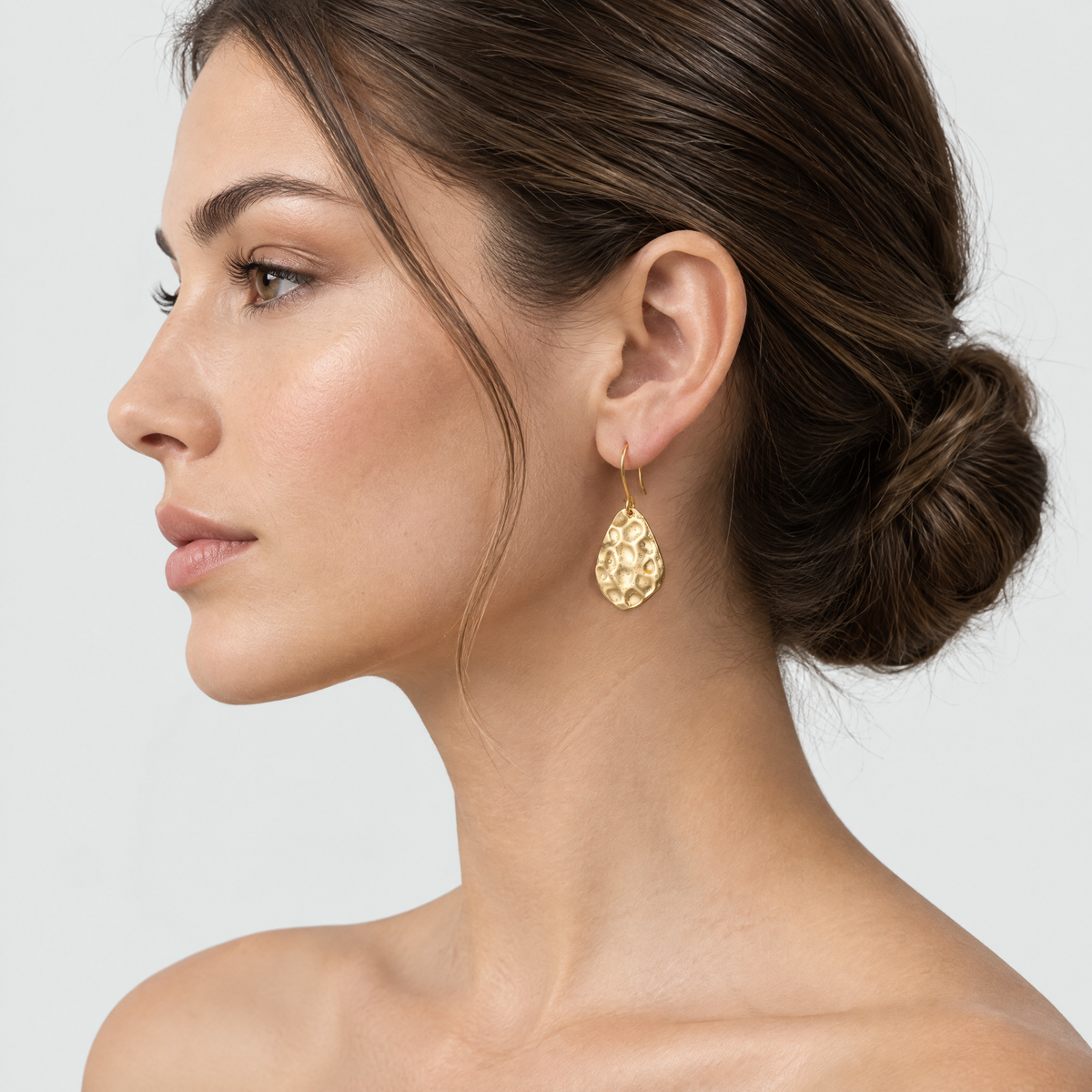 Juliette Textured Gold Drop Earrings