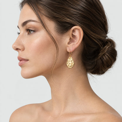 Juliette Textured Gold Drop Earrings