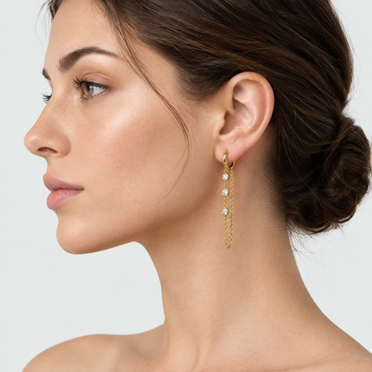 Camille Gold Gem Drop Earrings