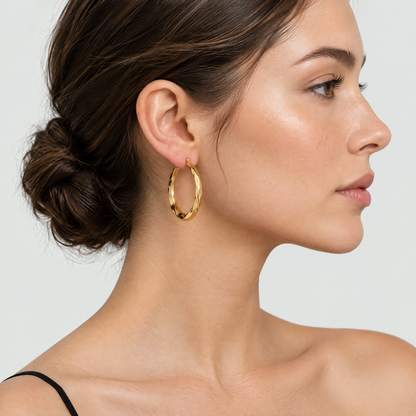 Aurelie Polished Gold Hoop Earrings