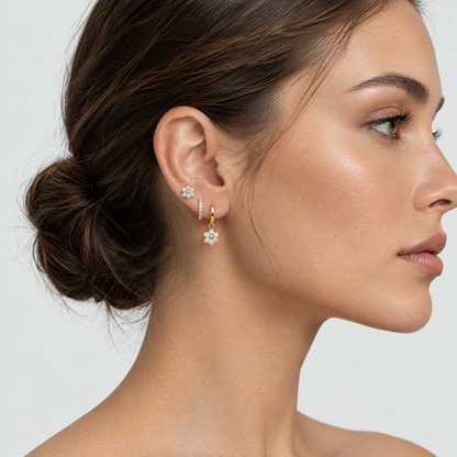 Daphne Floral Crystal Earrings Set