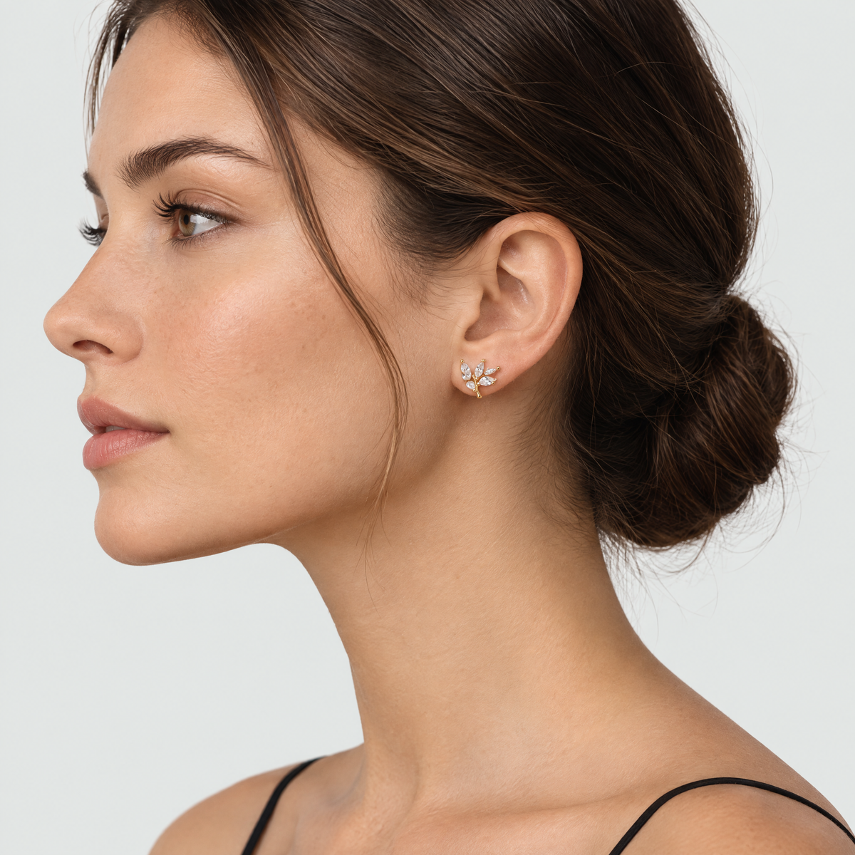 Hazel Gold Leaf Stud Earrings