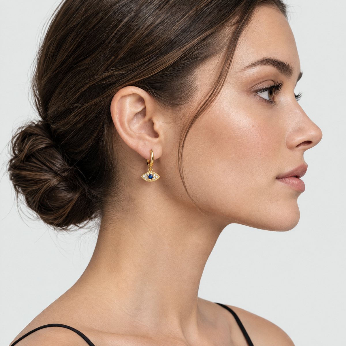 Liora Evil Eye Huggie Earrings