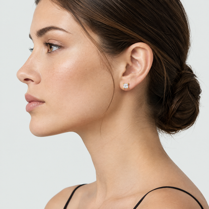 Nadia Gold Square Stud Earrings