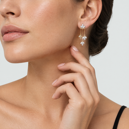 Maelle Gold Crystal Drop Earrings