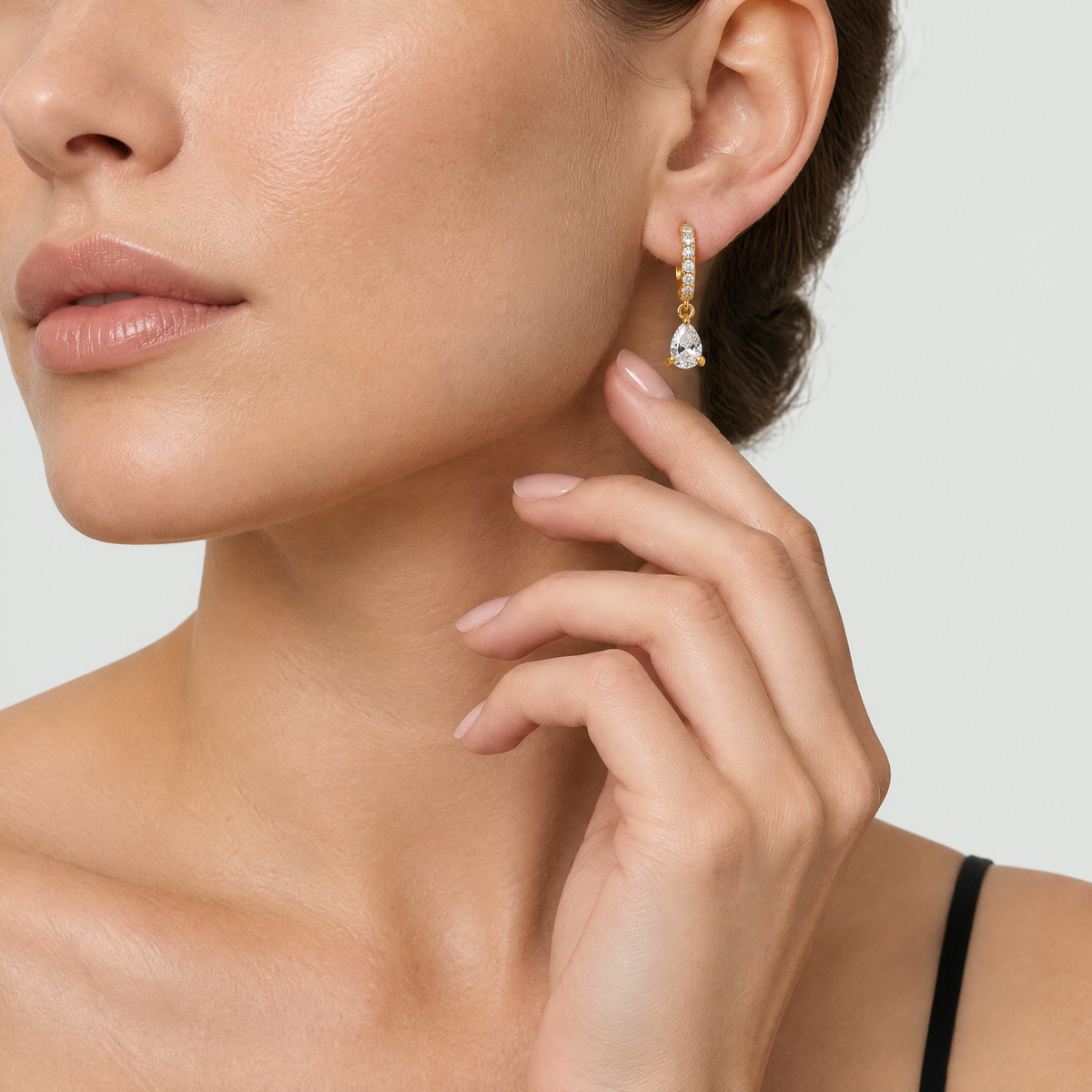 Juliette Gold Crystal Hoop Earrings