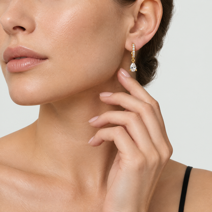 Juliette Gold Crystal Hoop Earrings