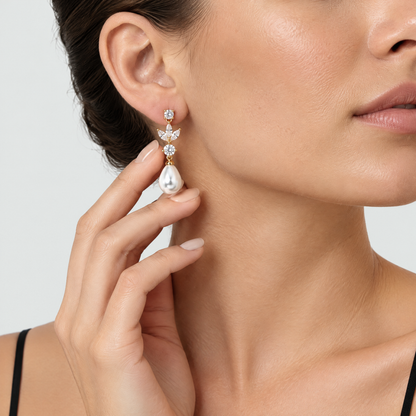 Blair Gold Pearl Drop Earrings