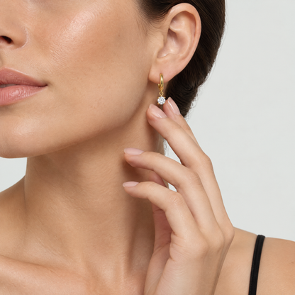 Zoe Gold Crystal Drop Earrings