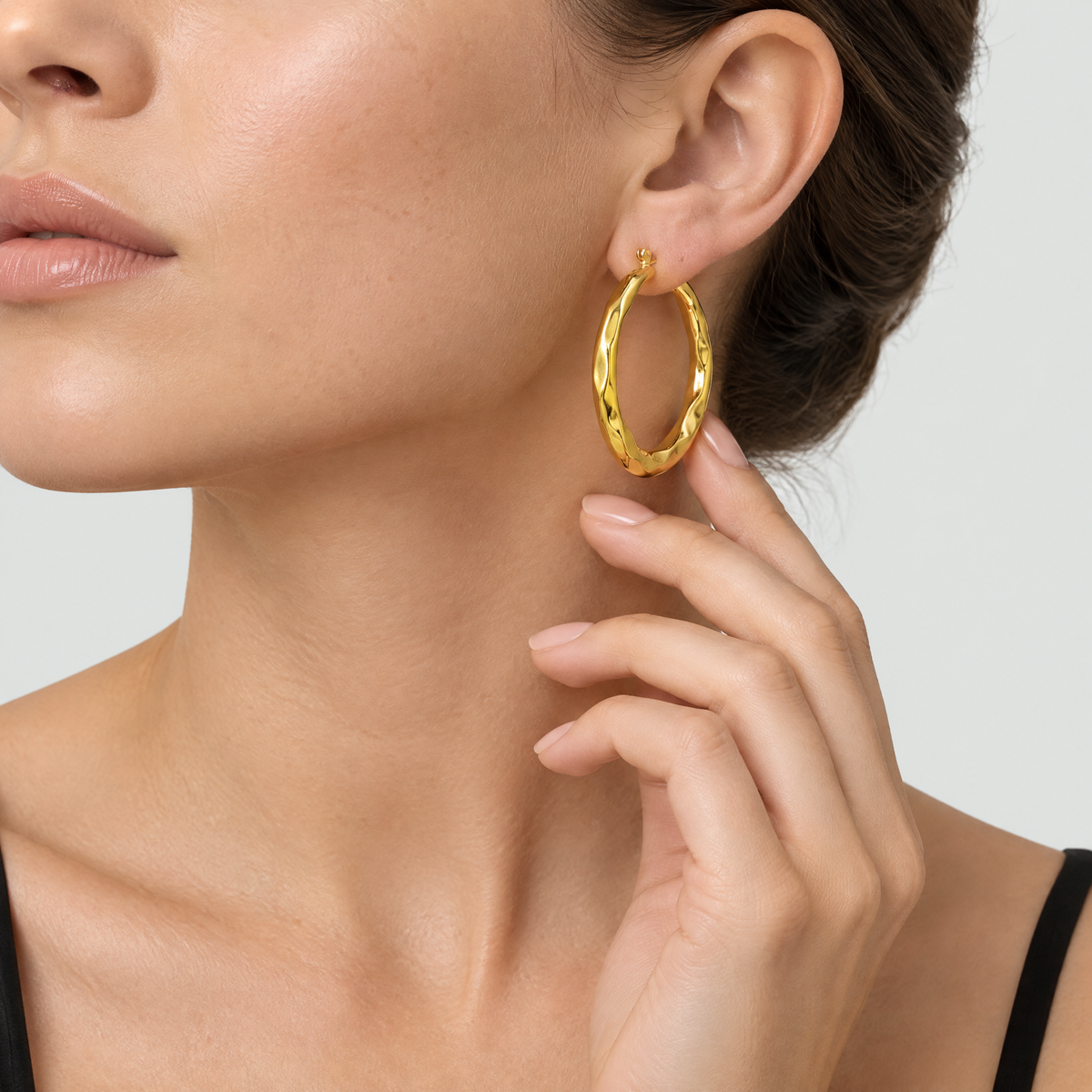 Aurelie Polished Gold Hoop Earrings