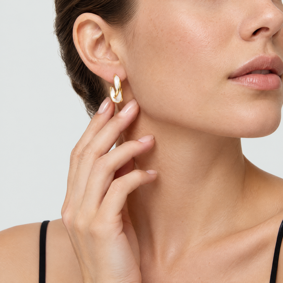 Paloma Gold Pearl Hoop Earrings