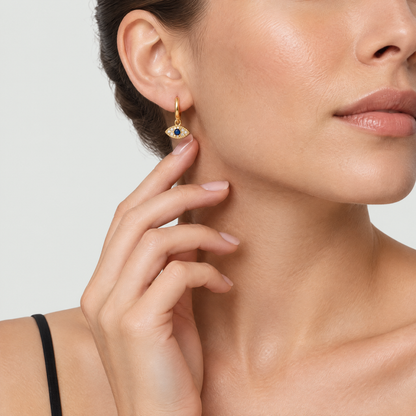 Liora Evil Eye Huggie Earrings