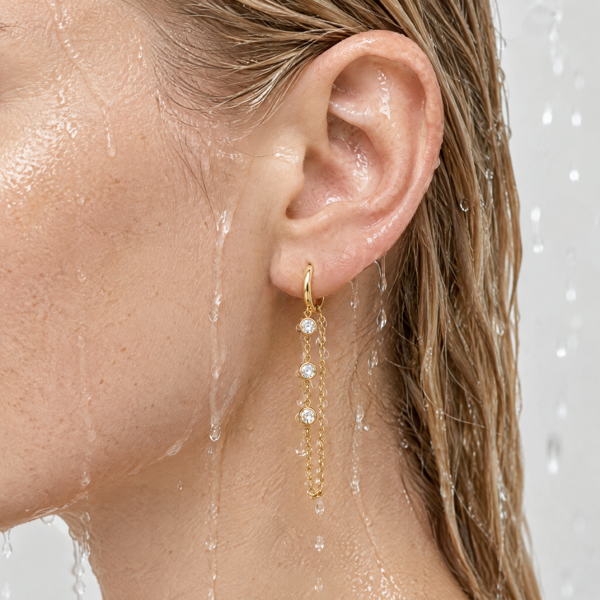 Camille Gold Gem Drop Earrings