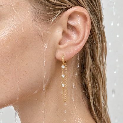 Camille Gold Gem Drop Earrings