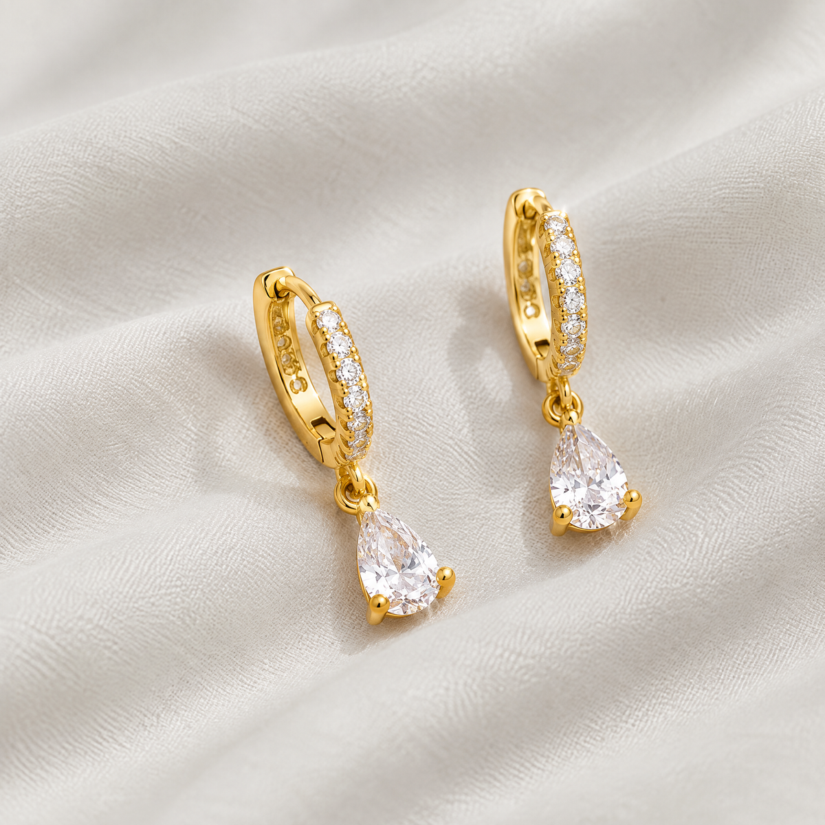Juliette Gold Crystal Hoop Earrings