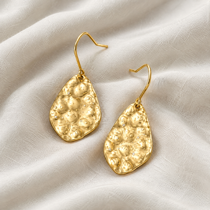 Juliette Textured Gold Drop Earrings