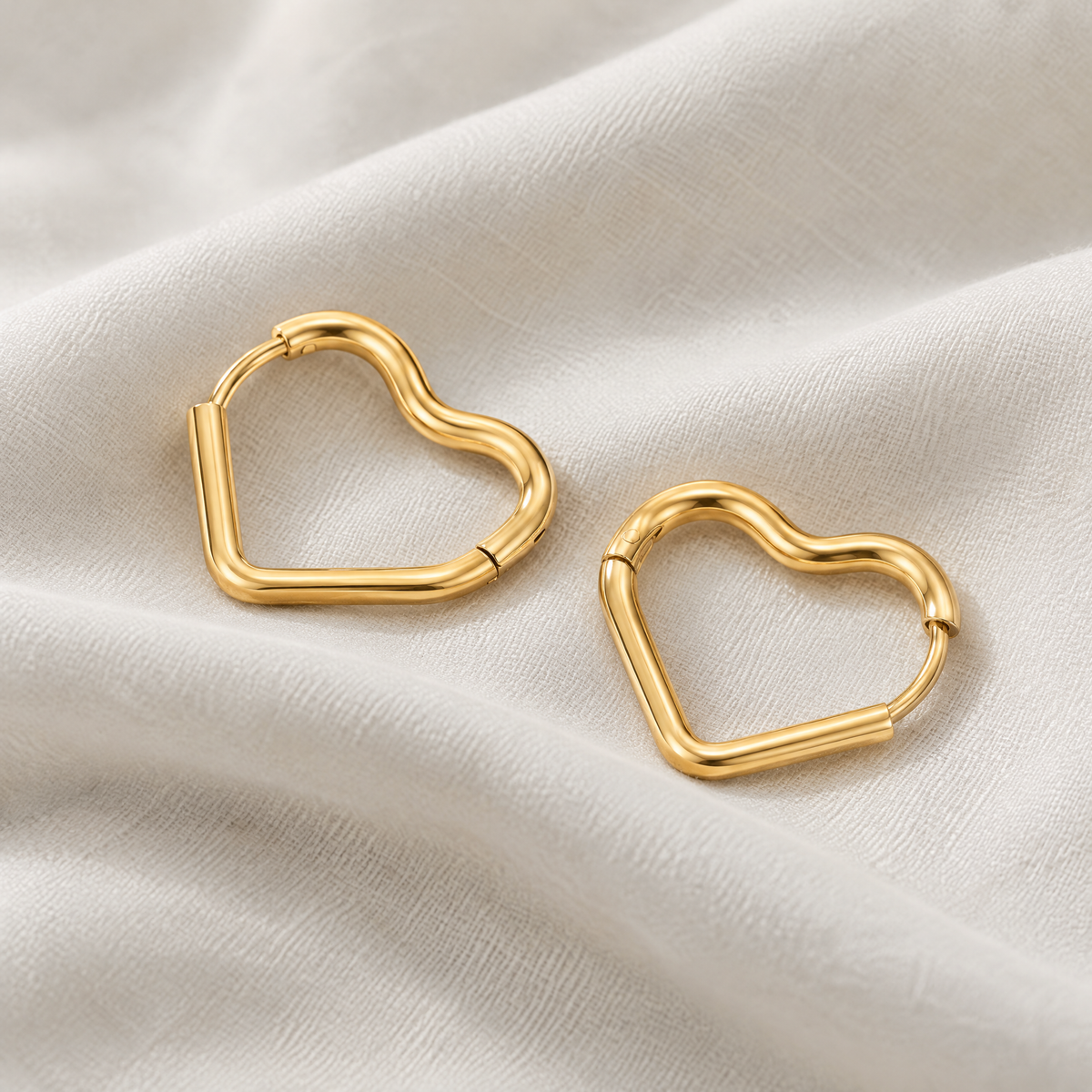 Blair Gold Heart Hoop Earrings