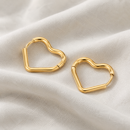 Blair Gold Heart Hoop Earrings