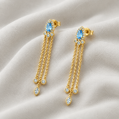 Colette Gold Heart Drop Earrings