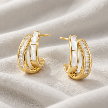 Ines Gold Crystal Hoop Earrings
