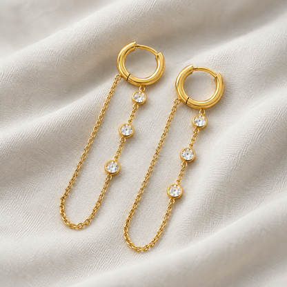 Camille Gold Gem Drop Earrings