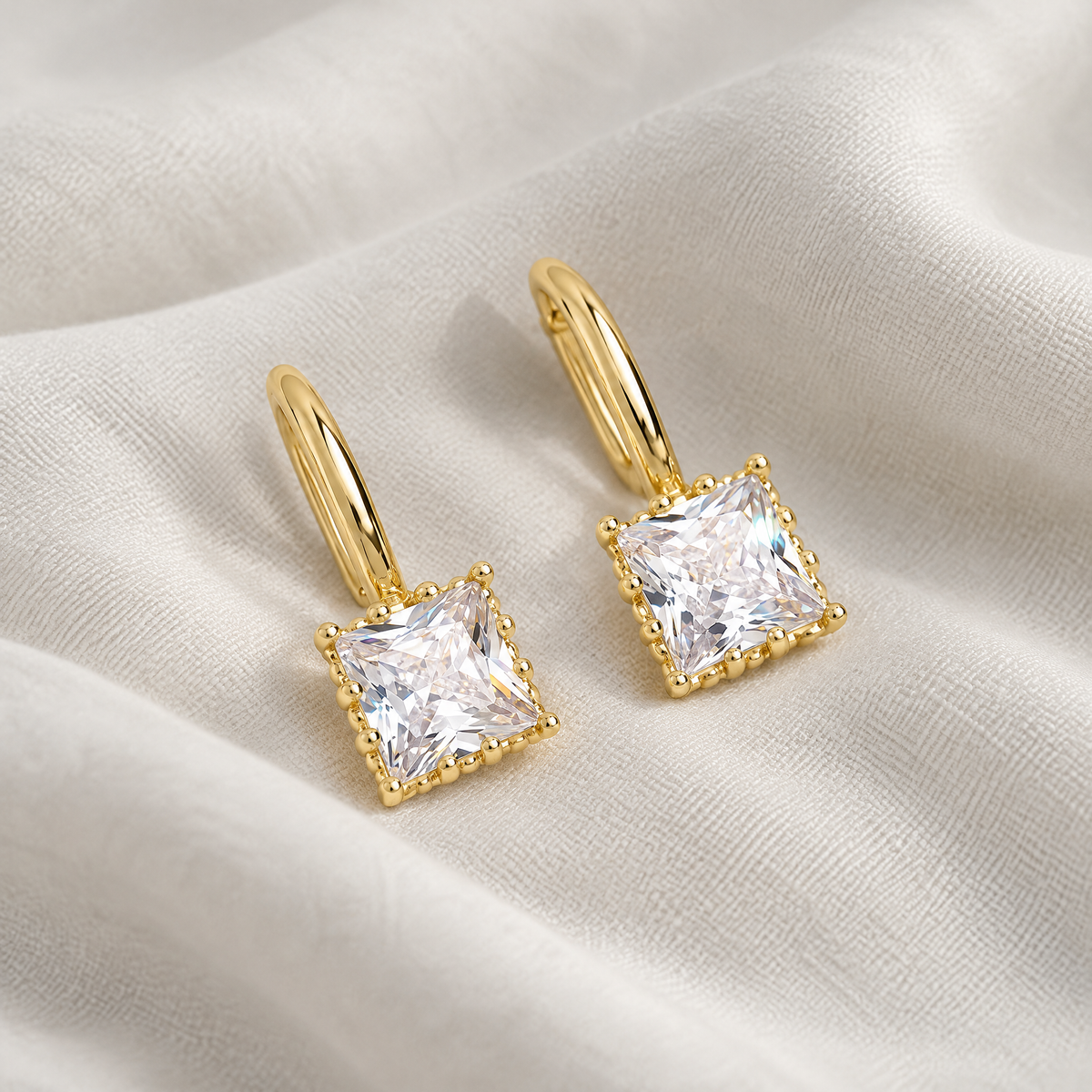 Elise Gold Crystal Earrings