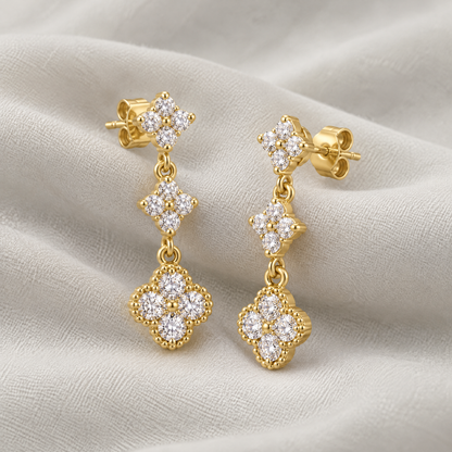Rhea Gold Crystal Statement Earrings