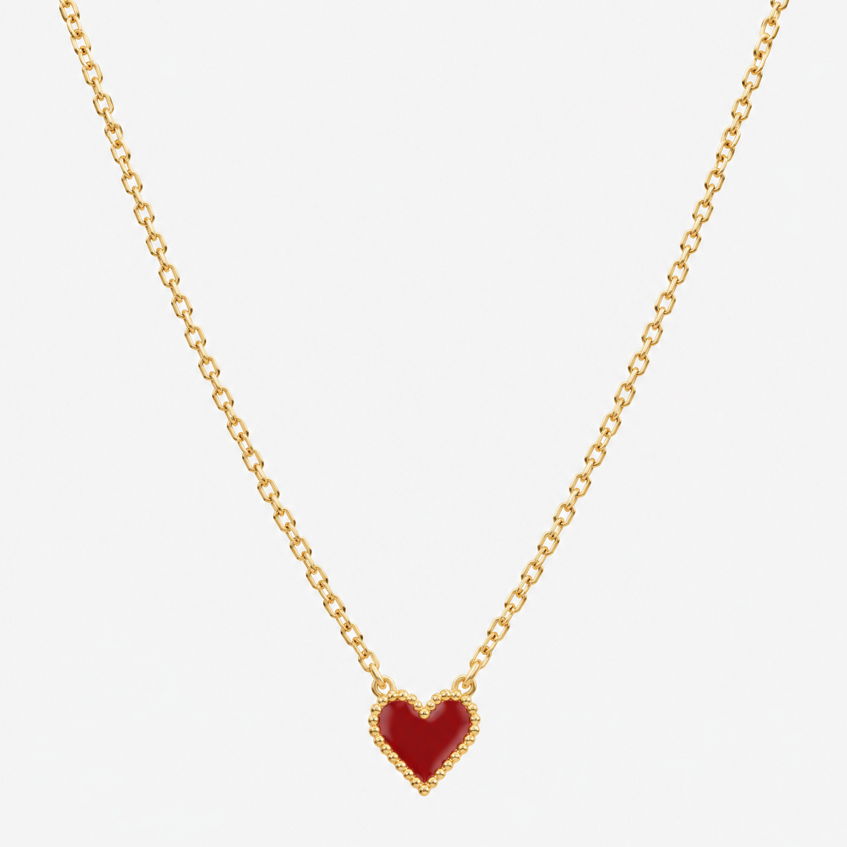 Ruby Heart Gold Necklace