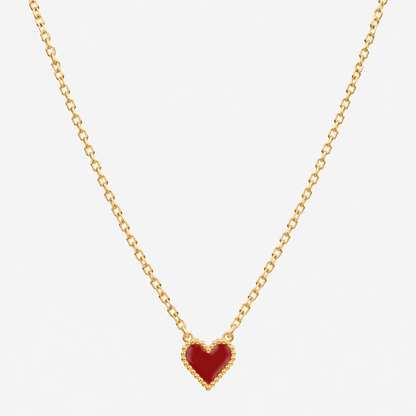 Ruby Heart Gold Necklace