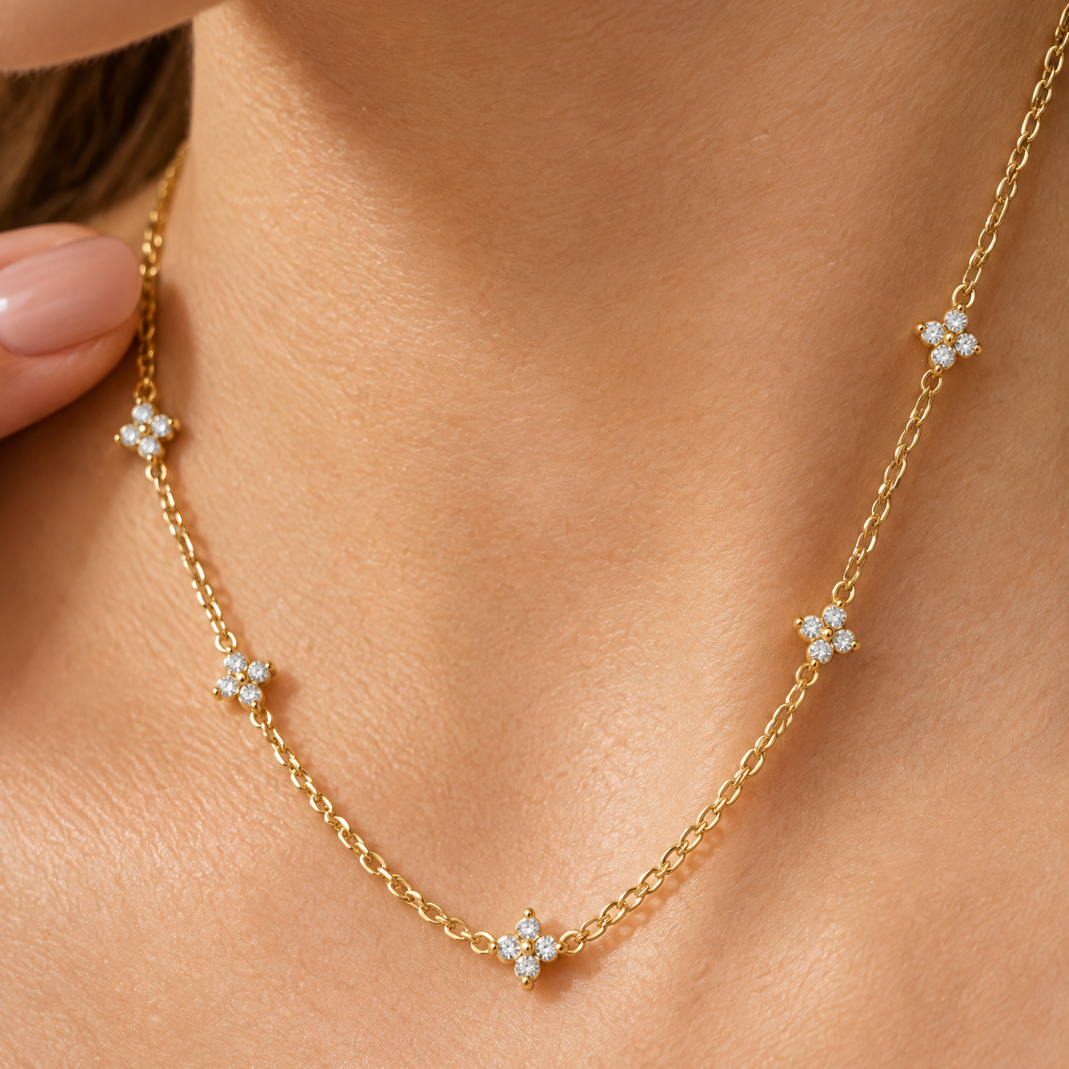 Lina Dainty Station Necklace