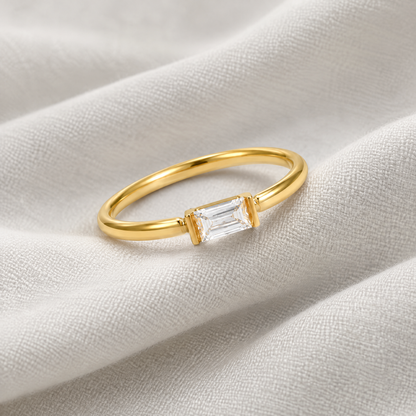 Rosa Crystal Dainty Ring