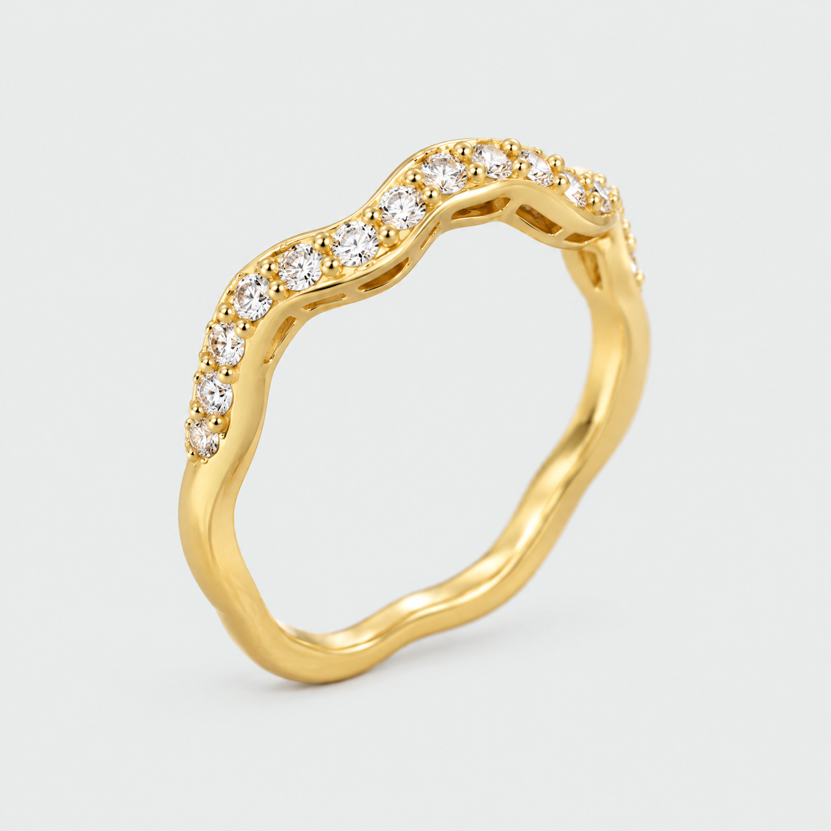 Amber Gold Wave Ring