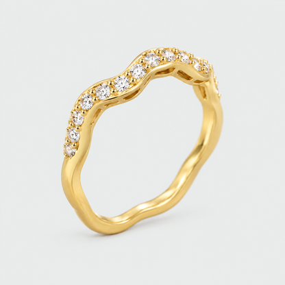 Amber Gold Wave Ring