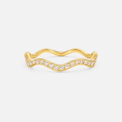 Amber Gold Wave Ring