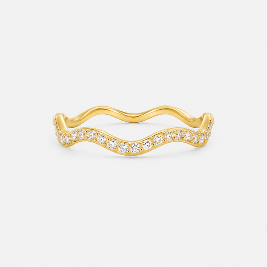 Amber Gold Wave Ring