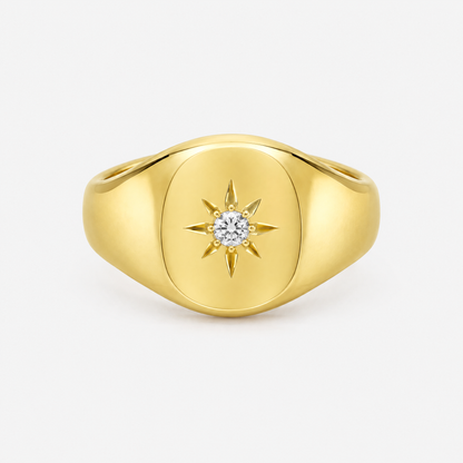 Noelle Starburst Gold Ring