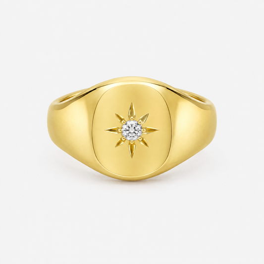 Noelle Starburst Gold Ring