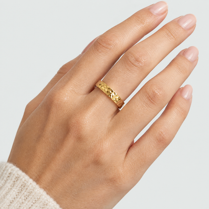 Sandra Hammered Gold Ring
