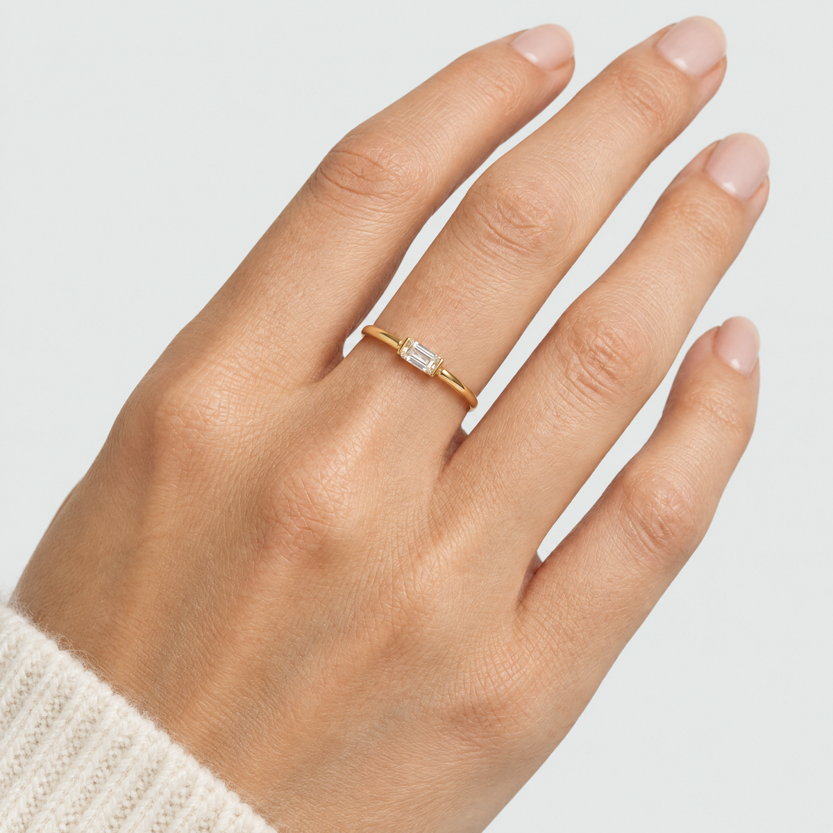 Rosa Crystal Dainty Ring